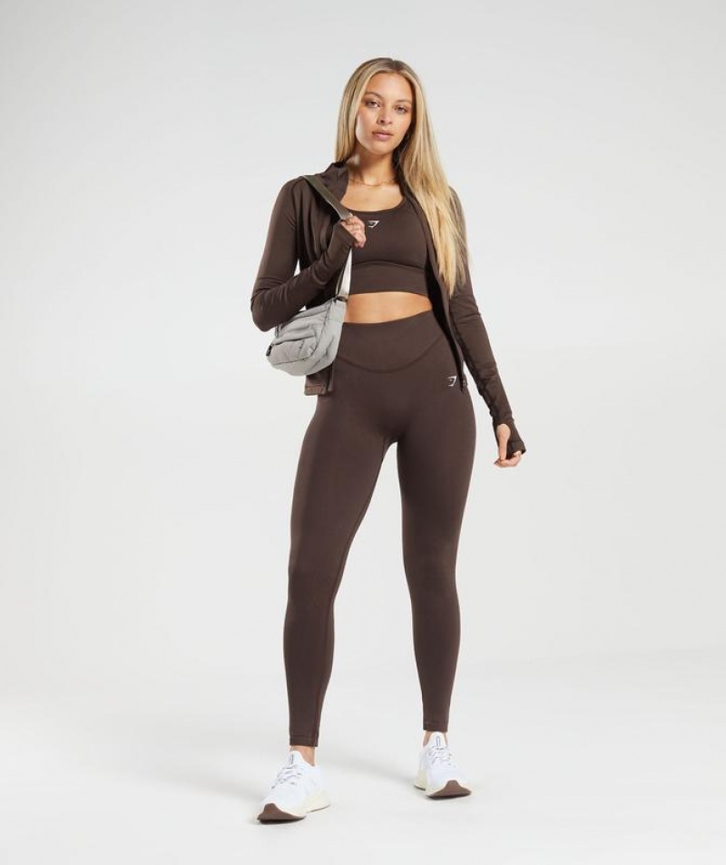 Leggins Gymshark Sweat Seamless Leggings Marrones | DRXHI8253