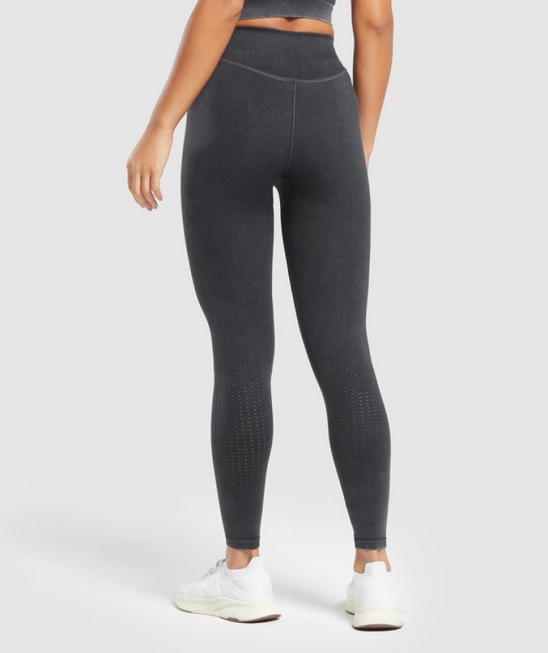 Leggins Gymshark Sweat Seamless Washed Leggings Negras | LPDJW5210