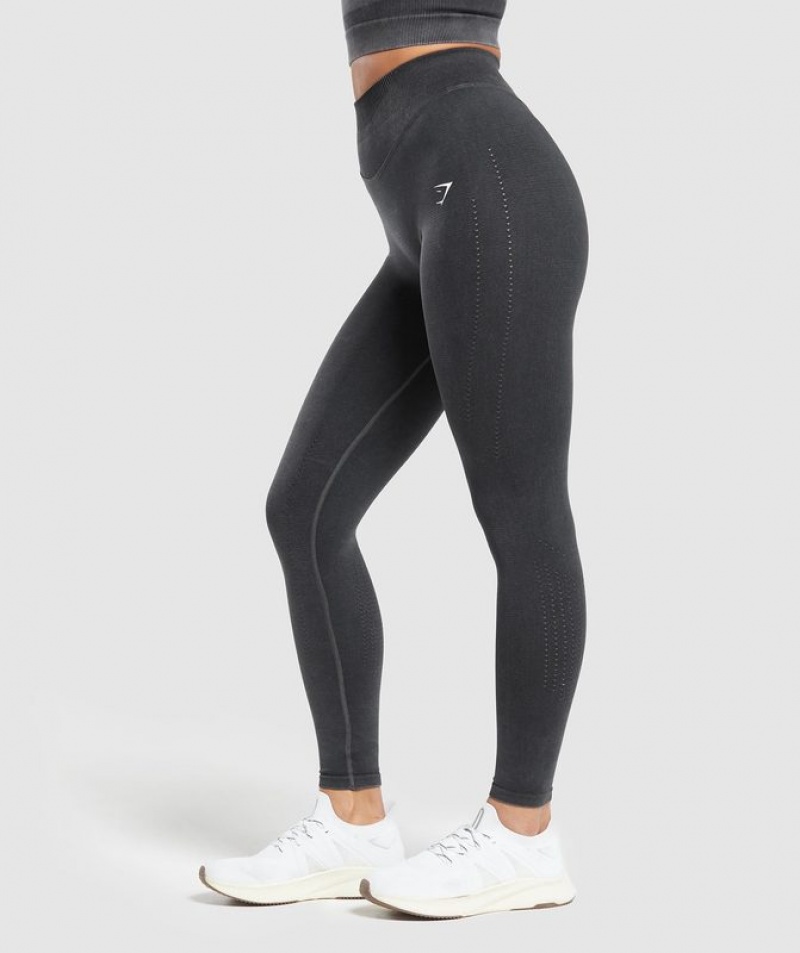 Leggins Gymshark Sweat Seamless Washed Leggings Negras | LPDJW5210