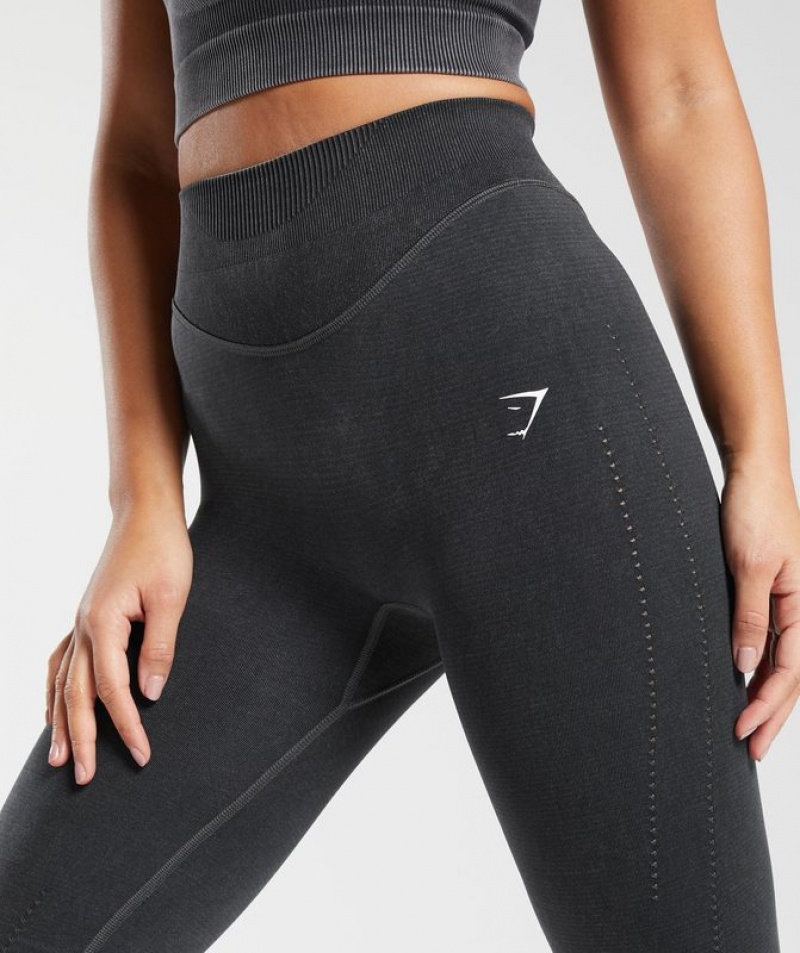 Leggins Gymshark Sweat Seamless Washed Leggings Negras | LPDJW5210