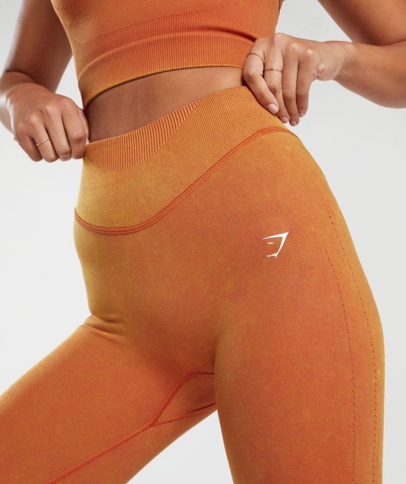 Leggins Gymshark Sweat Seamless Washed Leggings Naranjas | UMDEC4182