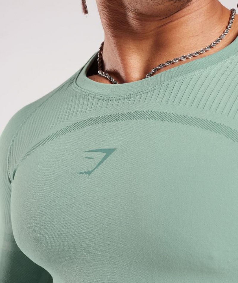 Long Sleeve Top Gymshark 315 Seamless Long Sleeve T-Shirt Frost Teal/Ink Teal | RVGWQ0694