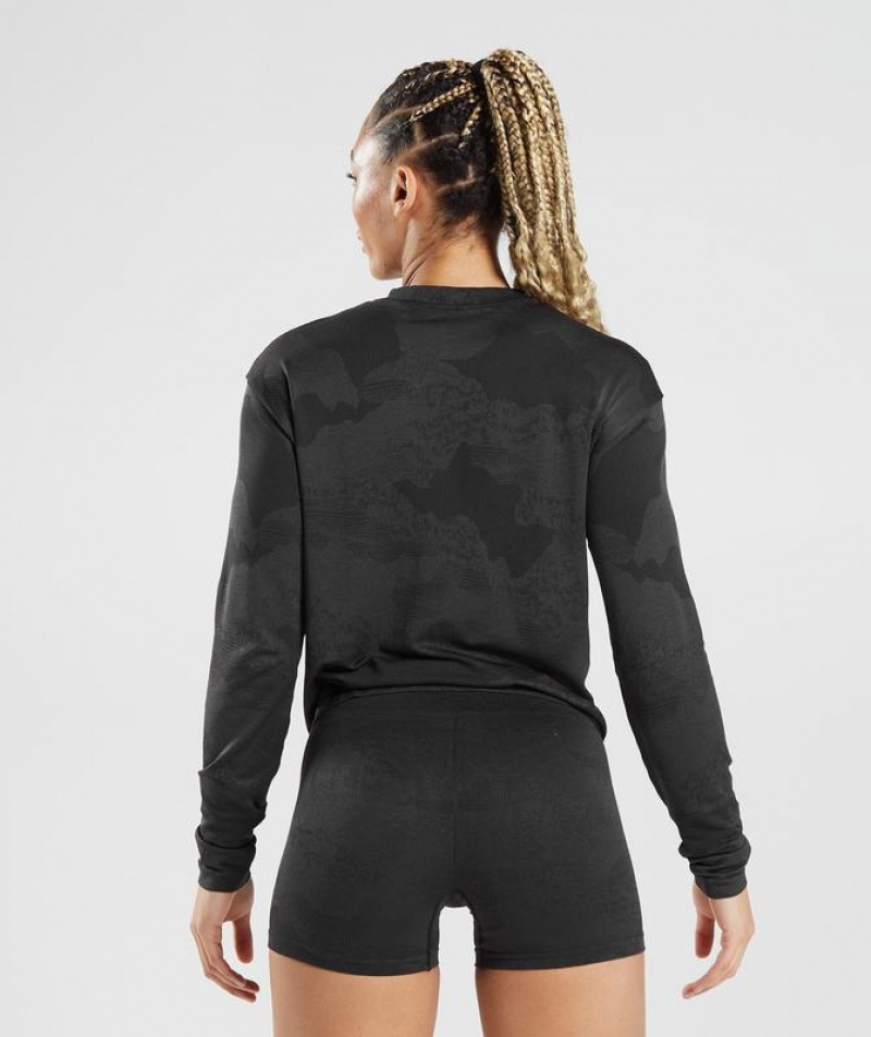 Long Sleeve Top Gymshark Adapt Camo Seamless Long Sleeve Top Negras | OKEYI0317