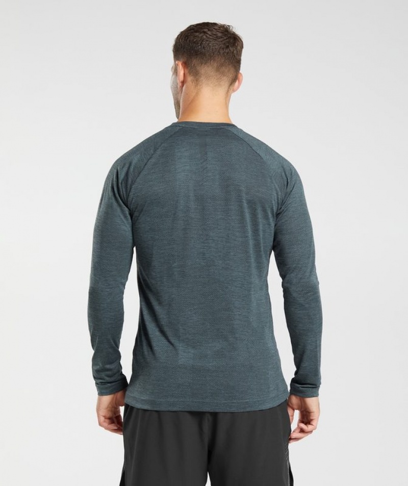 Long Sleeve Top Gymshark Apex Long Sleeve T-Shirt Smokey Teal/Darkest Teal | PTLSM9345