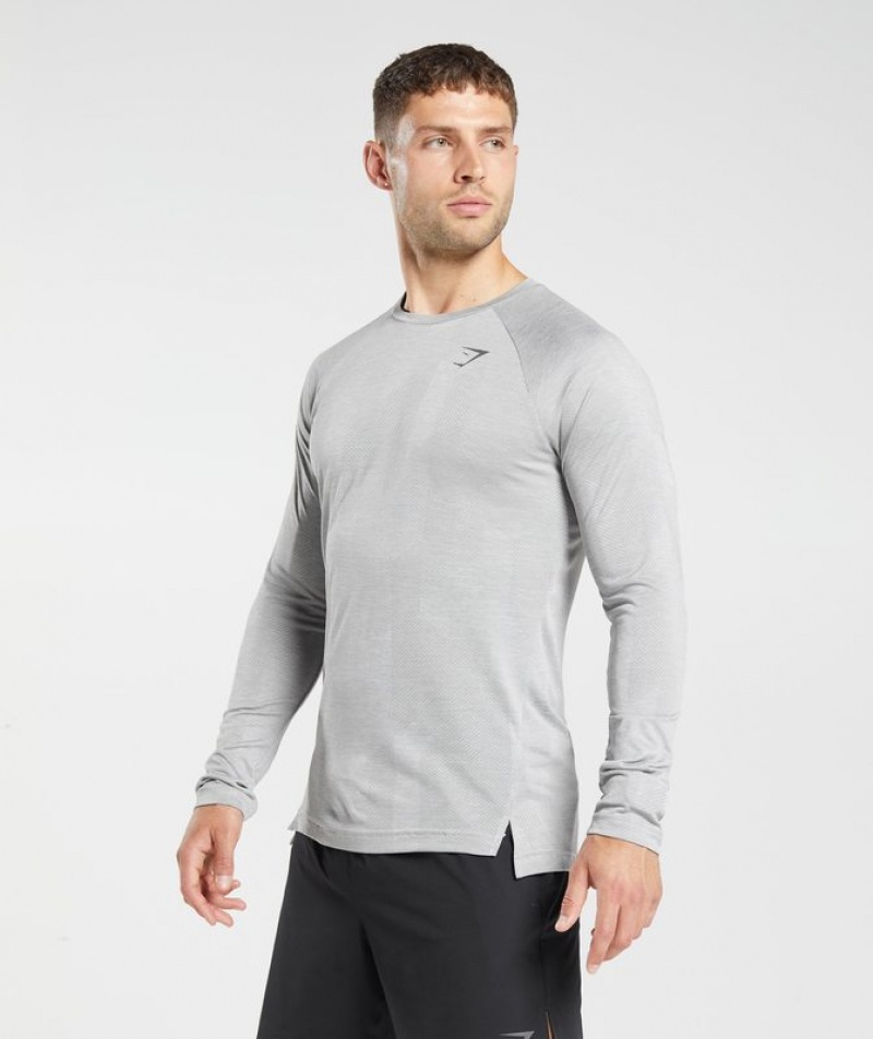 Long Sleeve Top Gymshark Apex Long Sleeve T-Shirt Verde Menta Gris | SFGEM9417