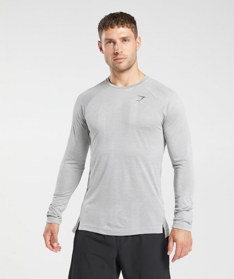 Long Sleeve Top Gymshark Apex Long Sleeve T-Shirt Verde Menta Gris | SFGEM9417