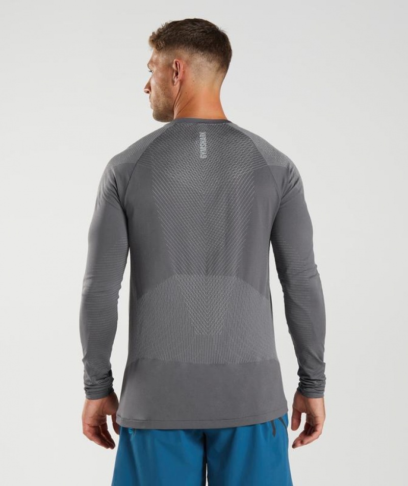 Long Sleeve Top Gymshark Apex Seamless Long Sleeve T-Shirt Gris | XCHFD6593