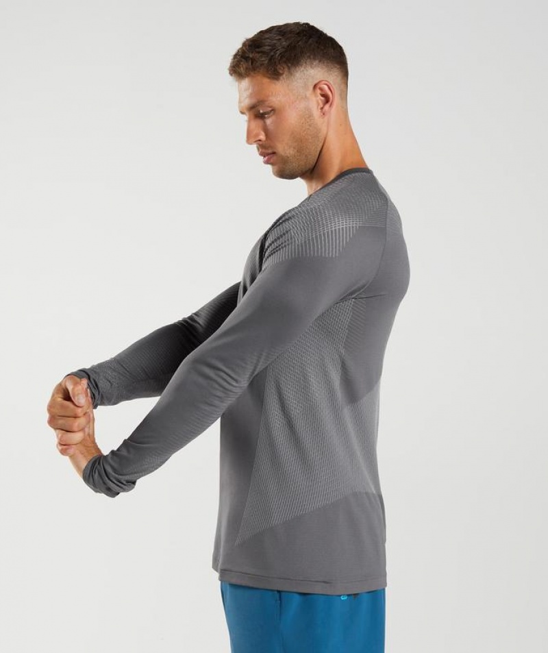 Long Sleeve Top Gymshark Apex Seamless Long Sleeve T-Shirt Gris | XCHFD6593