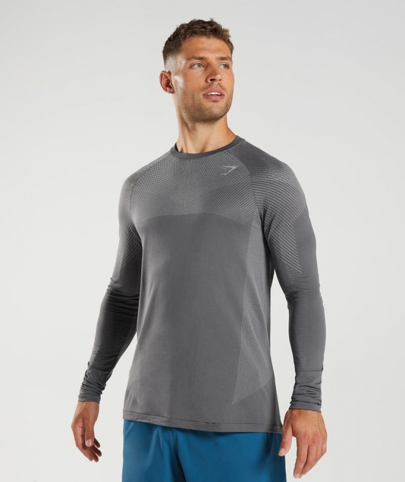 Long Sleeve Top Gymshark Apex Seamless Long Sleeve T-Shirt Gris | XCHFD6593