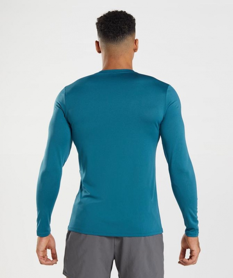 Long Sleeve Top Gymshark Arrival Long Sleeve T-Shirt Azules | ITXAH1592