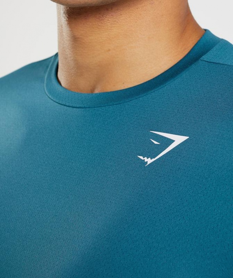 Long Sleeve Top Gymshark Arrival Long Sleeve T-Shirt Azules | ITXAH1592