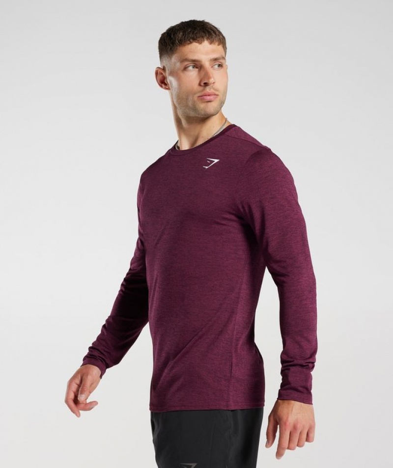 Long Sleeve Top Gymshark Arrival Marl Long Sleeve T-Shirt Marrones | TCMIV7981