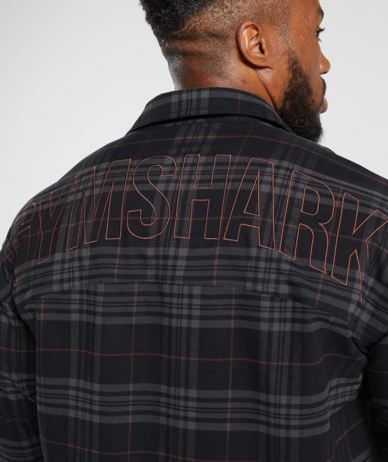 Long Sleeve Top Gymshark Check Shirt Negras | EVSCW8304