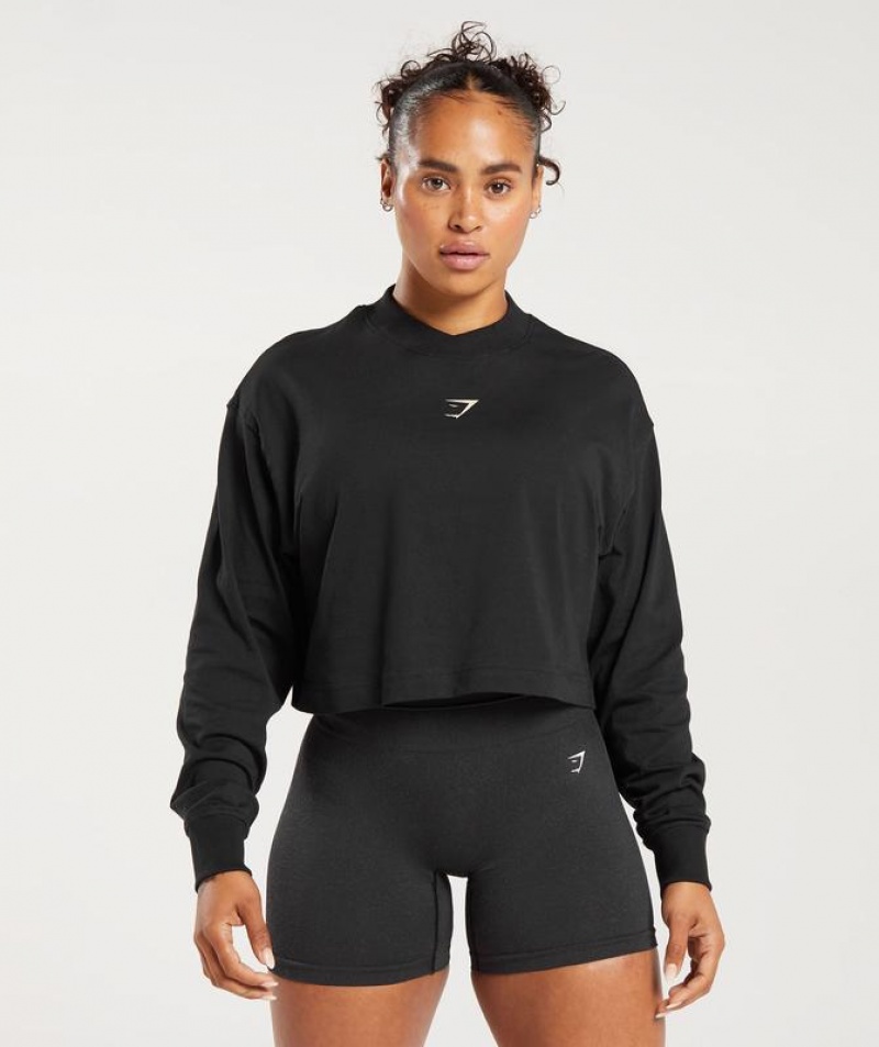 Long Sleeve Top Gymshark Committed To The Craft Long Sleeve Top Negras | OVGCK7895