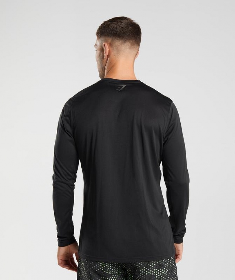 Long Sleeve Top Gymshark Deporte Long Sleeve T-Shirt Black/Black Marl | RUGCN6312