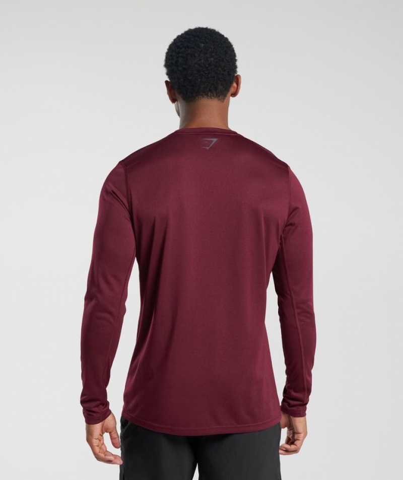 Long Sleeve Top Gymshark Deporte Long Sleeve T-Shirt Plum Pink/Black Marl | UMOZR2398