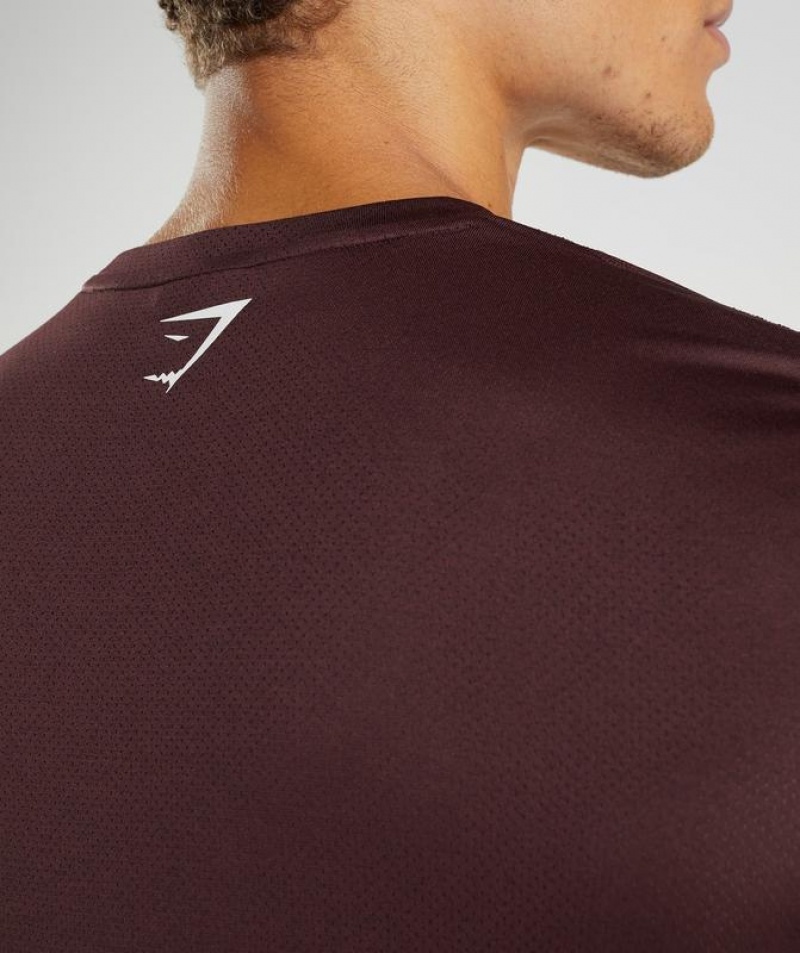 Long Sleeve Top Gymshark Deporte Long Sleeve T-Shirt Baked Maroon/Black Marl | XLVWU4875