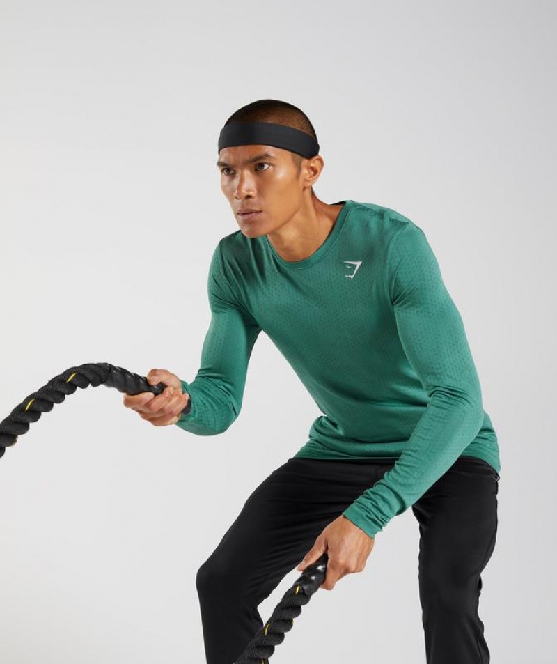 Long Sleeve Top Gymshark Deporte Seamless Long Sleeve T-Shirt Verde | FIRCV0583