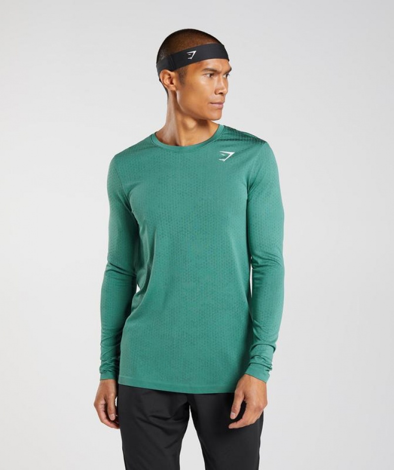 Long Sleeve Top Gymshark Deporte Seamless Long Sleeve T-Shirt Verde | FIRCV0583