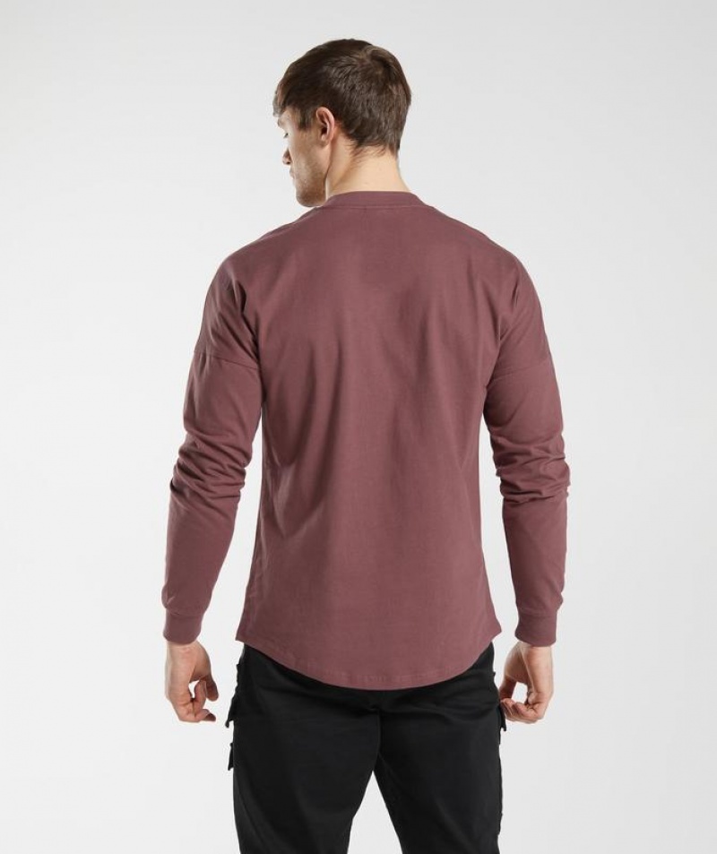 Long Sleeve Top Gymshark GS x David Laid Oversized Long Sleeve T-Shirt Marrones | NYRMJ4931