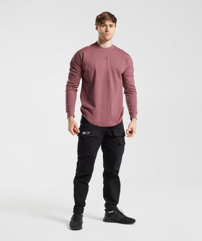 Long Sleeve Top Gymshark GS x David Laid Oversized Long Sleeve T-Shirt Marrones | NYRMJ4931