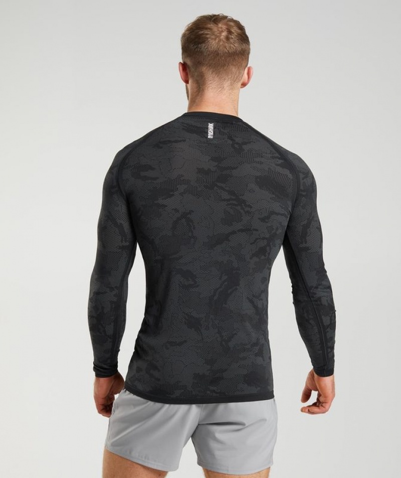 Long Sleeve Top Gymshark Geo Seamless Long Sleeve T-Shirt Gris | LQJIH0592