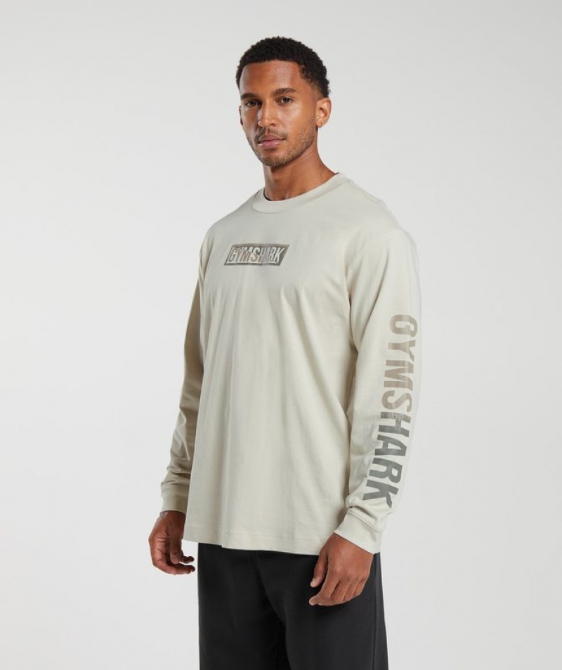 Long Sleeve Top Gymshark Global Estampadas Long Sleeve T-Shirt Gris | UTNIL4501