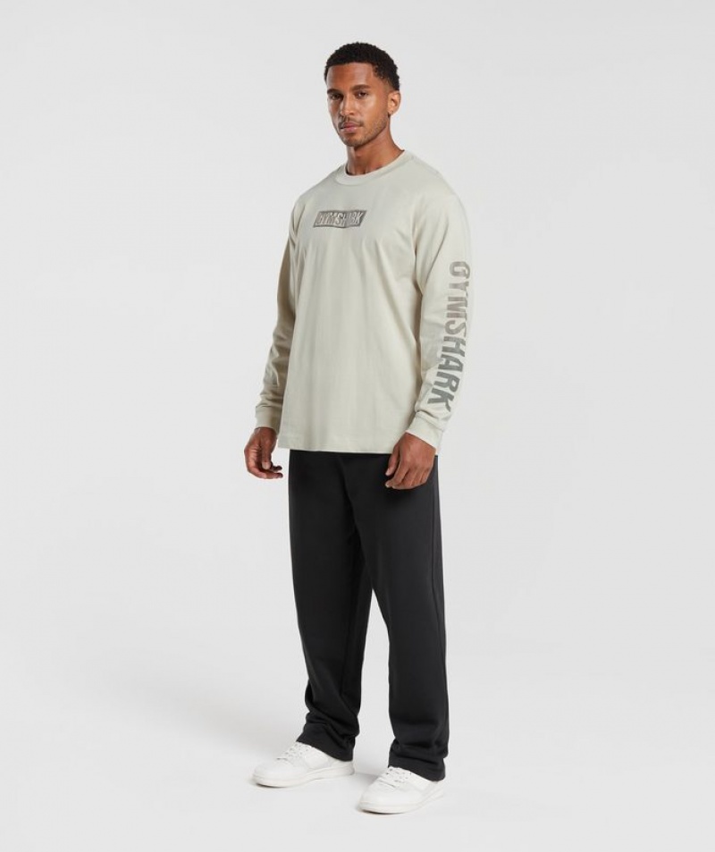 Long Sleeve Top Gymshark Global Estampadas Long Sleeve T-Shirt Gris | UTNIL4501