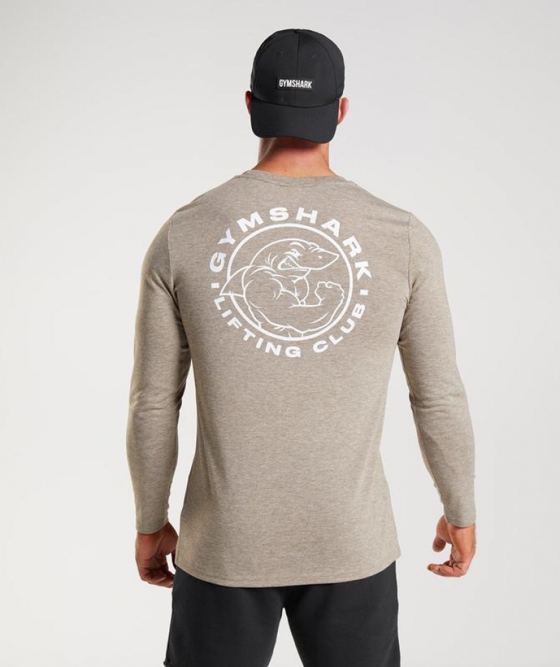 Long Sleeve Top Gymshark Legacy Long Sleeve T-Shirt Limestone Marl | NELWY0132