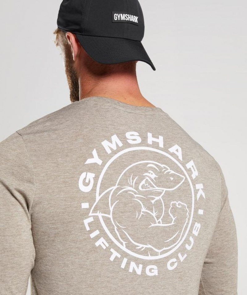 Long Sleeve Top Gymshark Legacy Long Sleeve T-Shirt Limestone Marl | NELWY0132