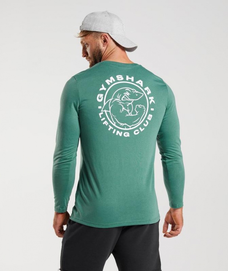 Long Sleeve Top Gymshark Legacy Long Sleeve T-Shirt Verde | ERFTL7156