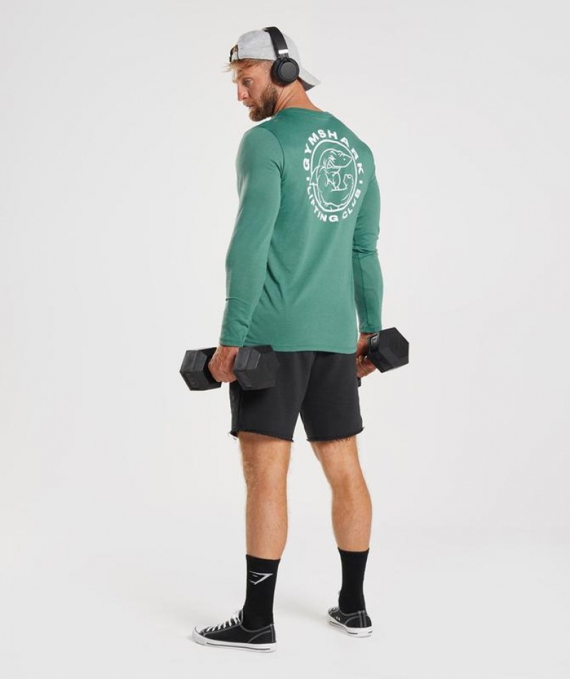 Long Sleeve Top Gymshark Legacy Long Sleeve T-Shirt Verde | ERFTL7156