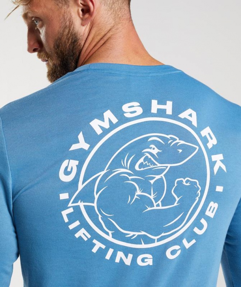 Long Sleeve Top Gymshark Legacy Long Sleeve T-Shirt Azules | KERYA6195