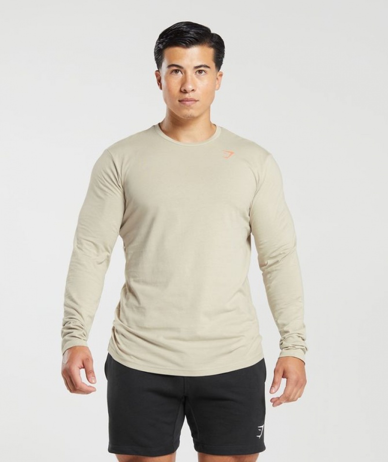 Long Sleeve Top Gymshark Lifting Club Long Sleeve T-Shirt Marrones | SUKME6204