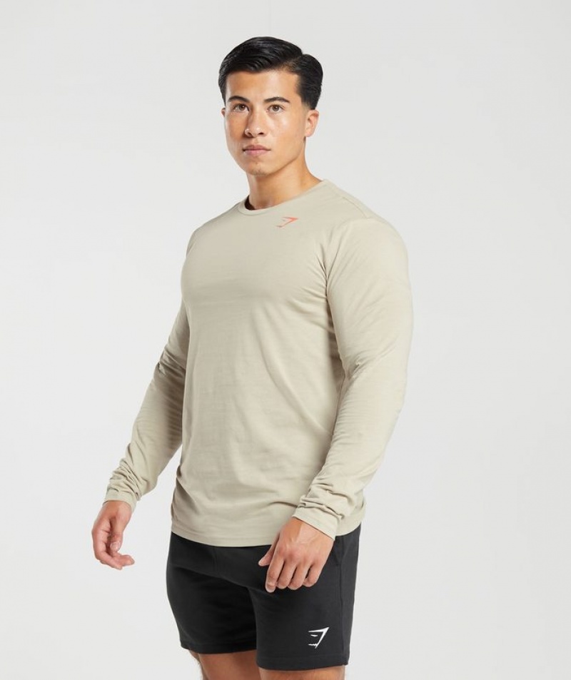 Long Sleeve Top Gymshark Lifting Club Long Sleeve T-Shirt Marrones | SUKME6204