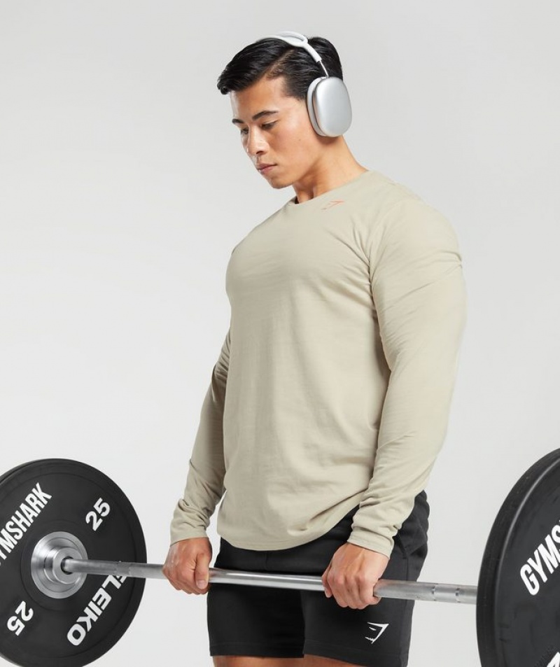 Long Sleeve Top Gymshark Lifting Club Long Sleeve T-Shirt Marrones | SUKME6204