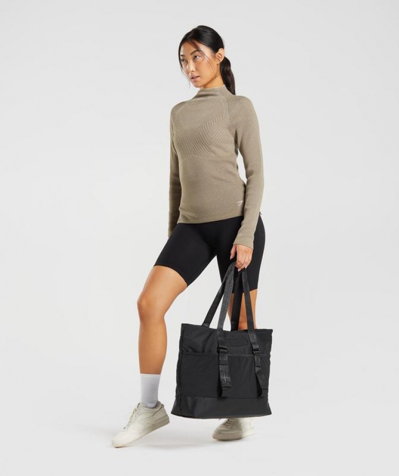 Long Sleeve Top Gymshark Pause Knitwear Long Sleeve Top Gris | XRANC0827