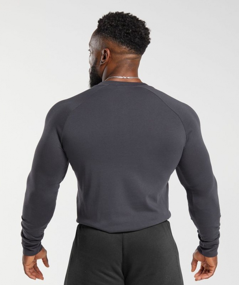 Long Sleeve Top Gymshark Rest Day Essentials Henley Gris | VFEZK1430