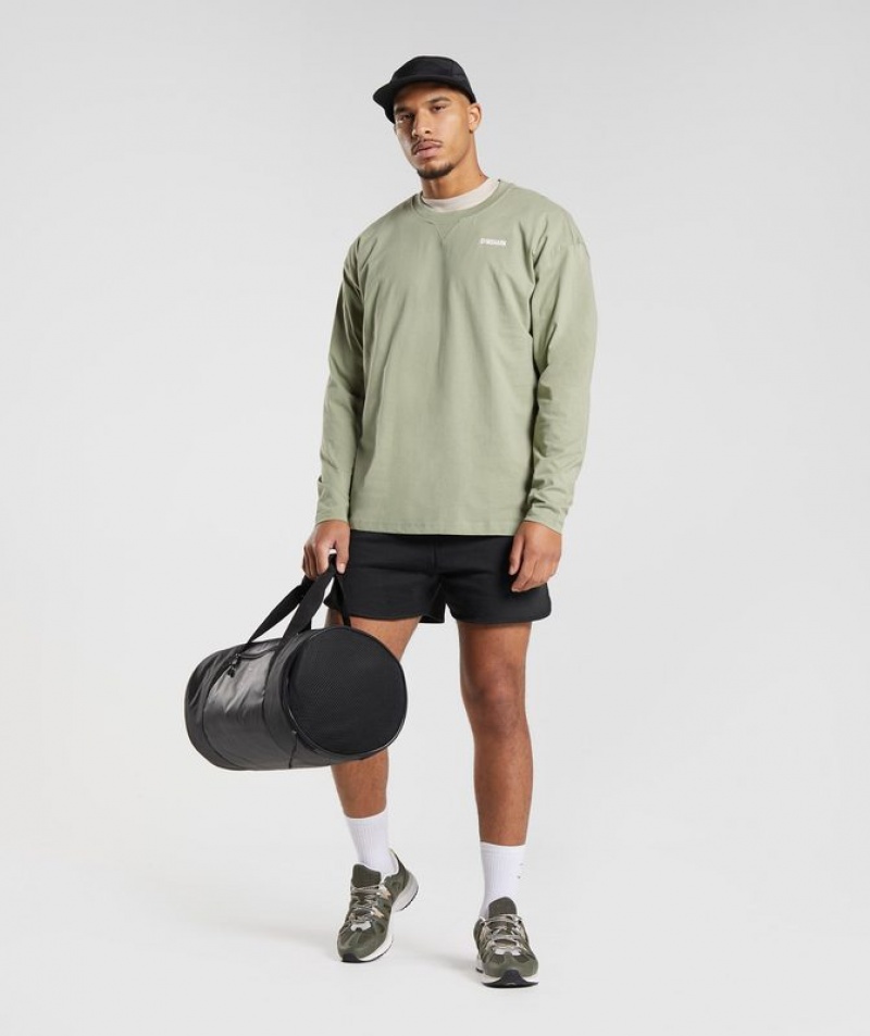 Long Sleeve Top Gymshark Rest Day Sweats Long Sleeve T-Shirt Verde | OFPDE0624