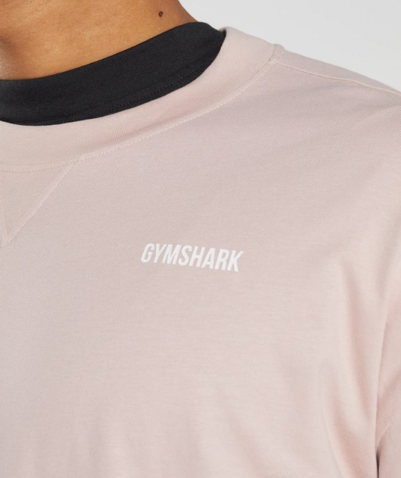 Long Sleeve Top Gymshark Rest Day Sweats Long Sleeve T-Shirt Dusty Taupe | HVPUO3190