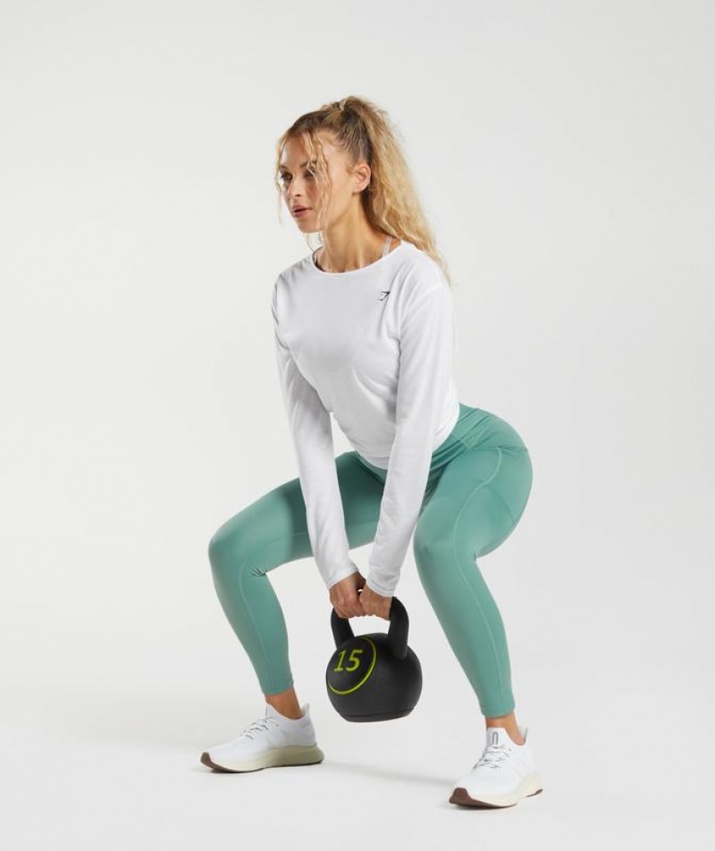 Long Sleeve Top Gymshark Super Soft Cut-Out Long Sleeve Top Blancas | KLTAU4368