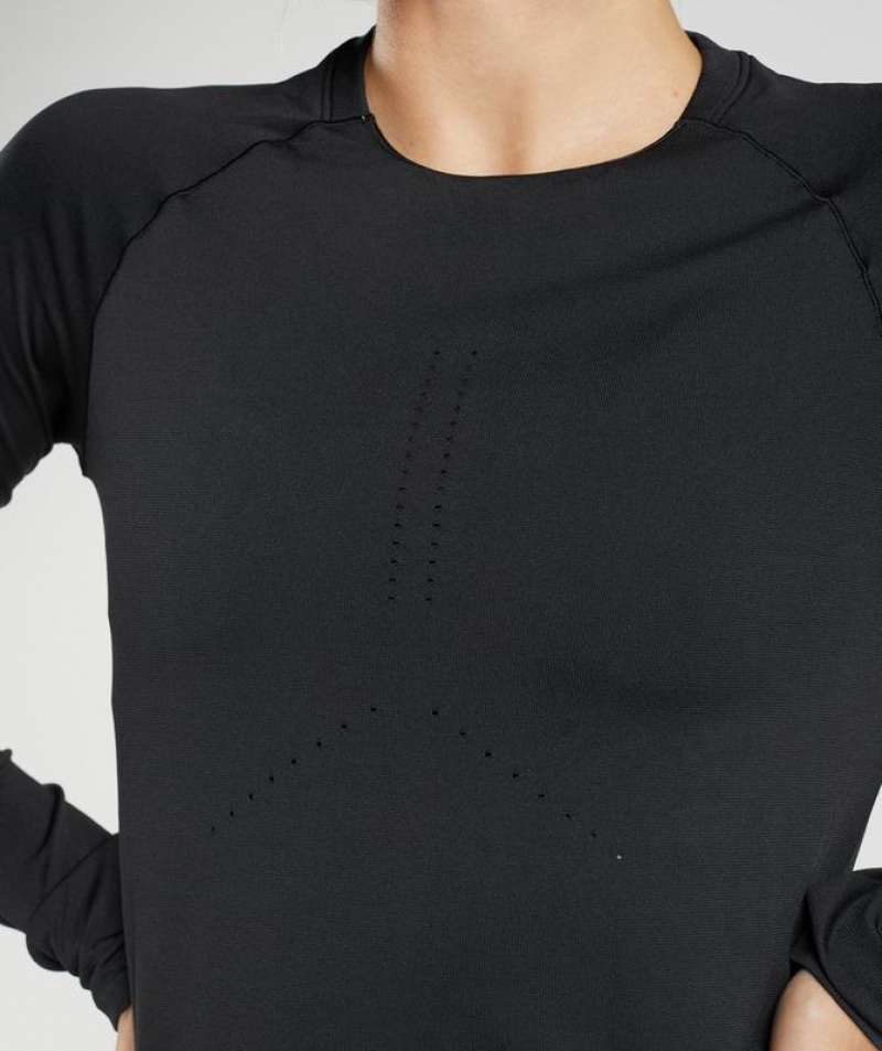 Long Sleeve Top Gymshark Sweat Seamless Long Sleeve Top Negras | WPIVK1267