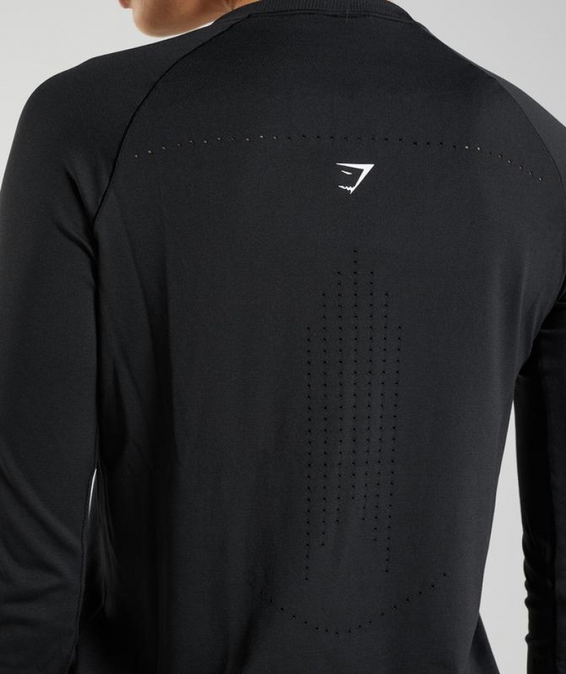 Long Sleeve Top Gymshark Sweat Seamless Long Sleeve Top Negras | WPIVK1267