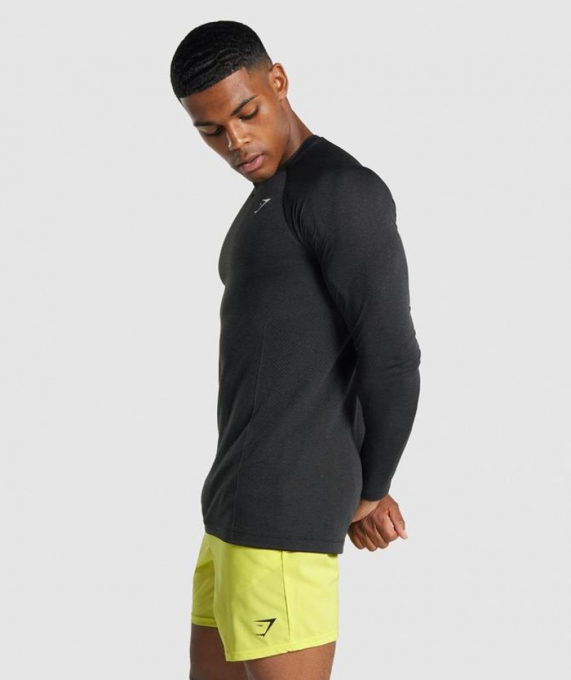 Long Sleeve Top Gymshark Vital Light Seamless Long Sleeve T-Shirt Negras | GJHKW8071