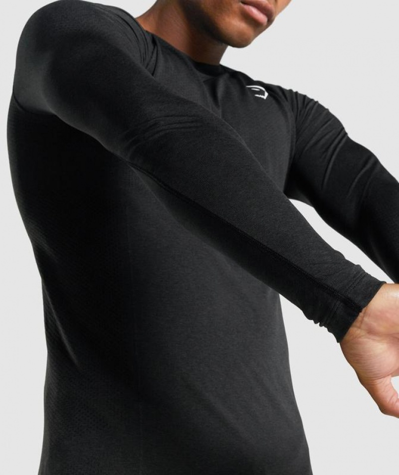 Long Sleeve Top Gymshark Vital Light Seamless Long Sleeve T-Shirt Negras | GJHKW8071