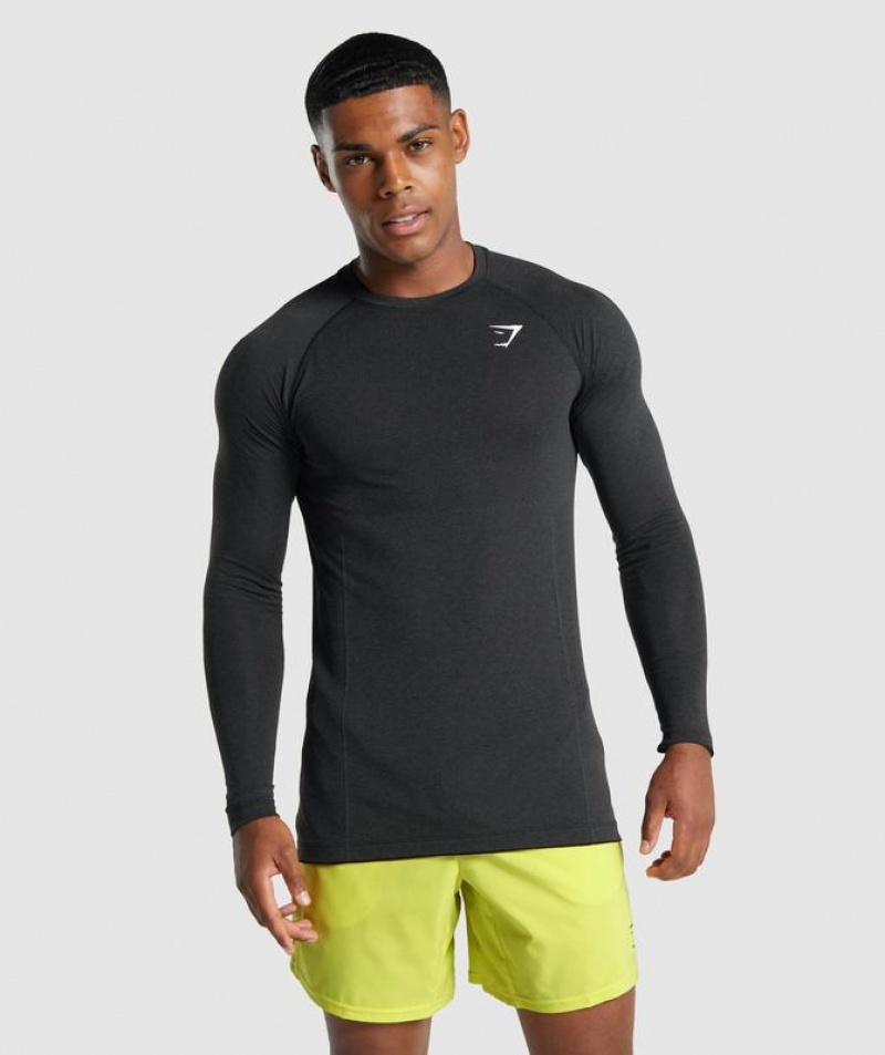 Long Sleeve Top Gymshark Vital Light Seamless Long Sleeve T-Shirt Negras | GJHKW8071