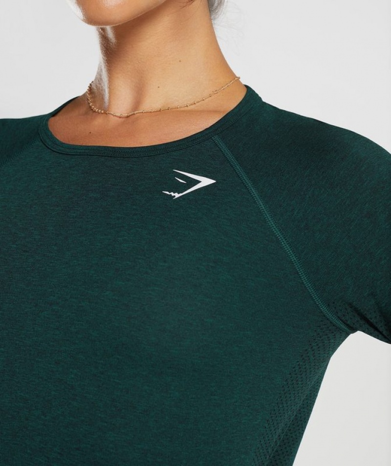 Long Sleeve Top Gymshark Vital Seamless 2.0 Light Long Sleeve Top Verde Menta | WGHDS8019