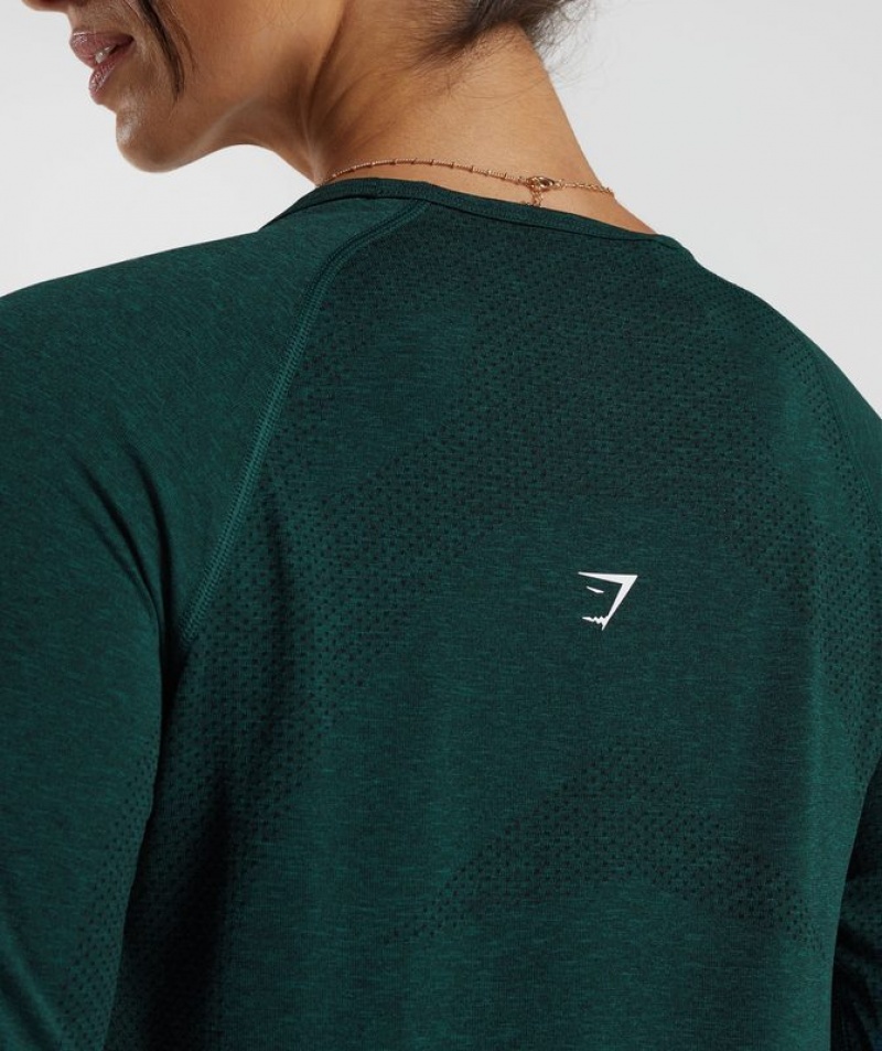 Long Sleeve Top Gymshark Vital Seamless 2.0 Light Long Sleeve Top Verde Menta | WGHDS8019