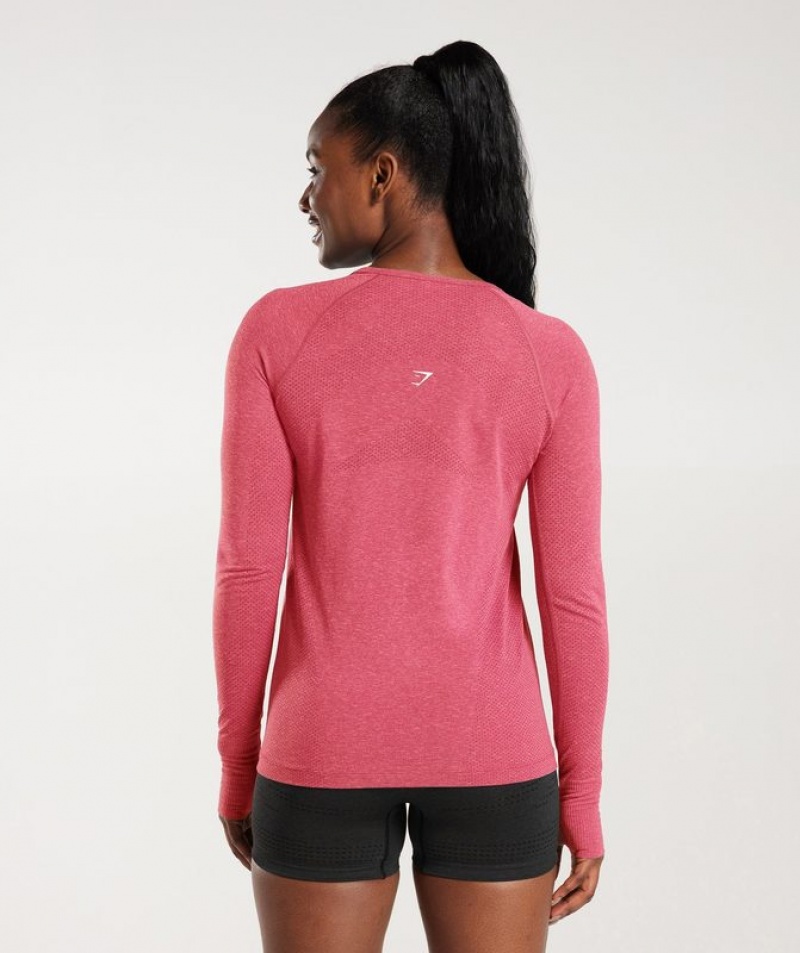 Long Sleeve Top Gymshark Vital Seamless 2.0 Light Long Sleeve Top Fucsia | YWSMC4318