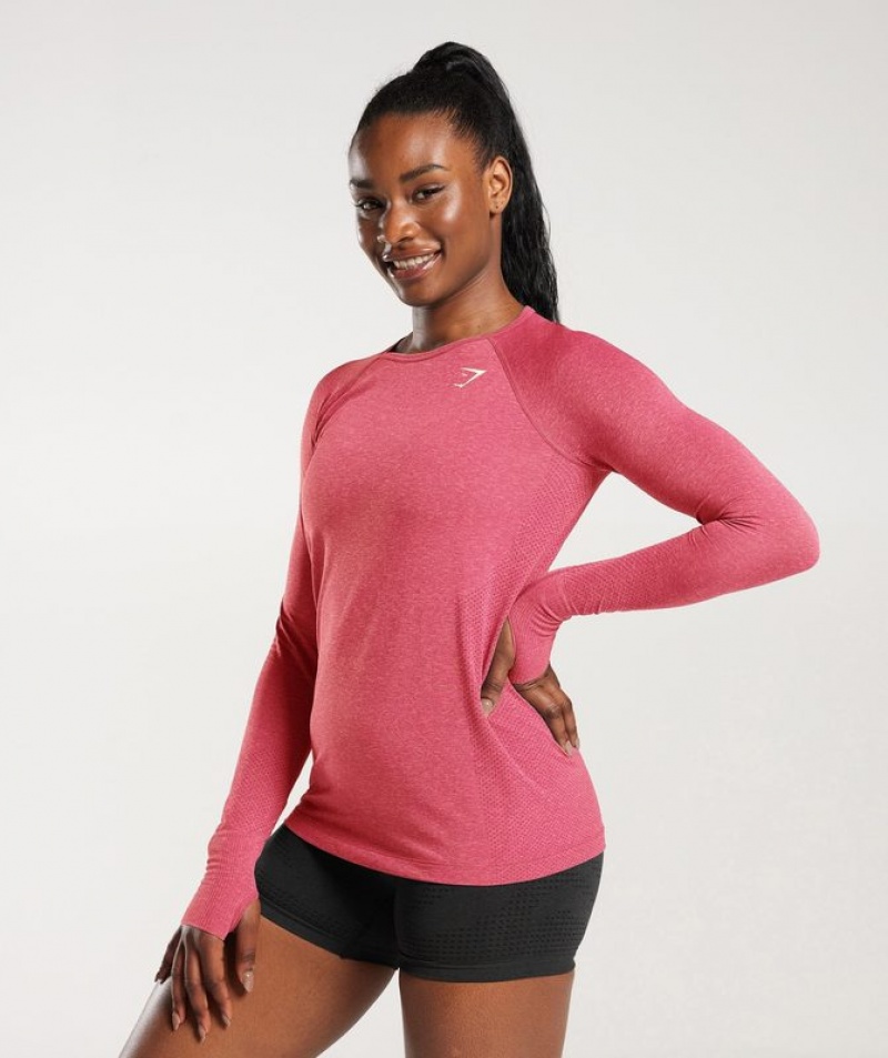 Long Sleeve Top Gymshark Vital Seamless 2.0 Light Long Sleeve Top Fucsia | YWSMC4318